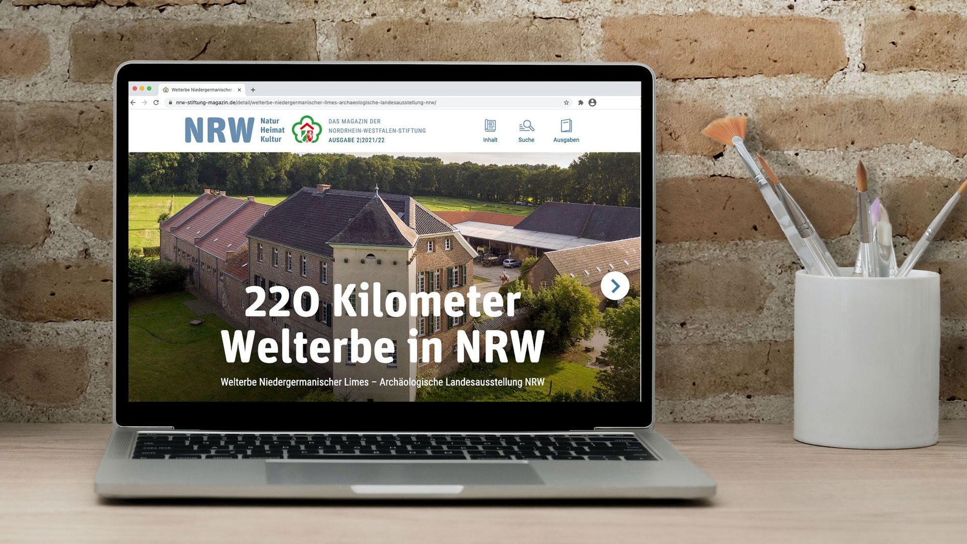Digitales Magazin der NRW-Stiftung auf Bildschirm